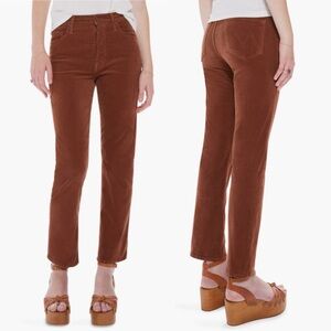 MOTHER Jeans Corduroy Pants The Tomcat Ankle Rust Size 24